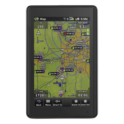 Navegador portátil aera 660, muestra información de trafico aéreo y una excelente visualización por medio de su  pantalla con visión 3D  touch screen.