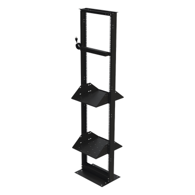 Kit de Rack Estándar 19", 45 UR con 2 Charolas  y PDU (8 tomas). Ideal para UPS y Servidores tipo Torre.