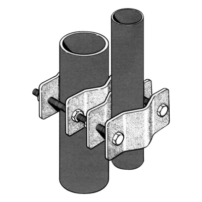 Juego Sencillo de Abrazadera Dual para Mástiles de 3.81 a 8.9 cm. de Diámetro.