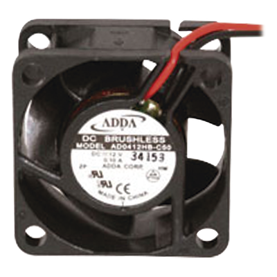 Ventilador Axial, sin Escobillas de 40 X 40 X 20 mm, Rodamiento de Baleros, Cables de 30 cm, 12 Vcc, 100 mA, 8.8 CFM.