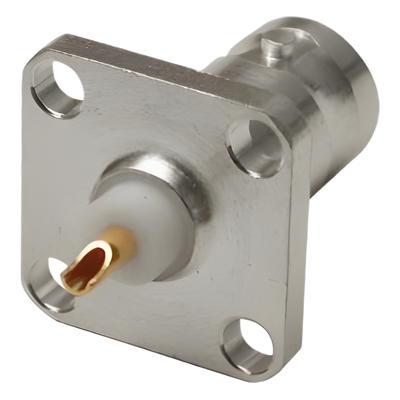 Conector BNC hembra, montaje en panel de 4 perforaciones a 13 mm