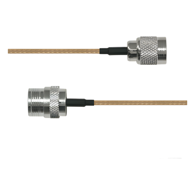 Cable RG142, con conectores N Hembra en un extremo y en el otro TNC Macho Inverso.