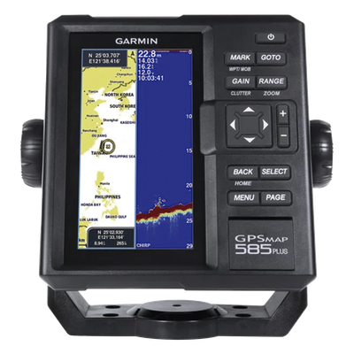 Plotter de Navegación GPSMAP 585 Plus / Pantalla 6" WVGA / Sonar CHIRP 600W / ClearVü Scanning Sonar / Compatible GPS-GLONASS-BeiDou / Quickdraw Contours / 2 Ranuras SD / IPX7 / Multiidioma