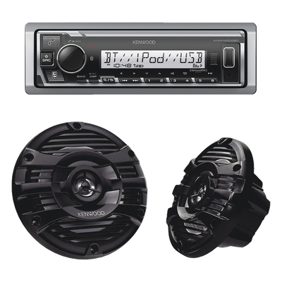 Kit de estéreo con Bluetooth KMR-M332BT | más Par de bocinas KFC-1653MRB