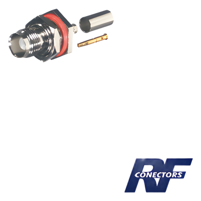 Conector TNC Hembra Hermético, montaje Trasero, D plano.