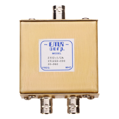 Divisor de Potencia EMR de 2 Vías, 30-960 MHz, 0.5 Watt, Conectores BNC Hembra.