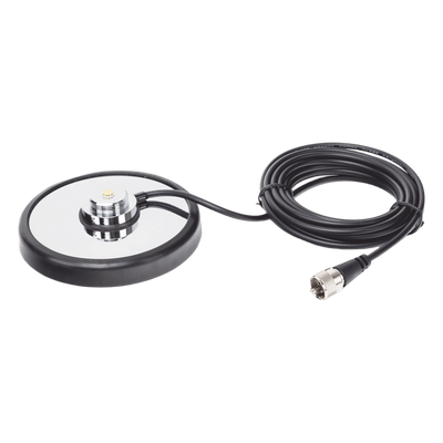Montaje magnetico para antenas de 3/4" (Nmo), 5 m de cable RG-58A/U, conector UHF (PL-259) macho, diámetro de 5"