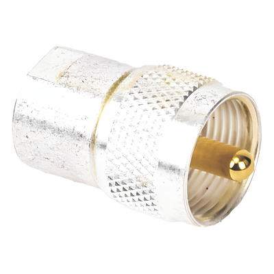 Adaptador UNIDAPT Hembra a UHF Macho (PL-259). Plata / Oro / Teflón.