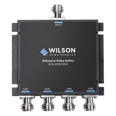 Divisor de potencia de 4 salidas, 50 Ohm, 600-4000MHz con conectores N-Hembra.