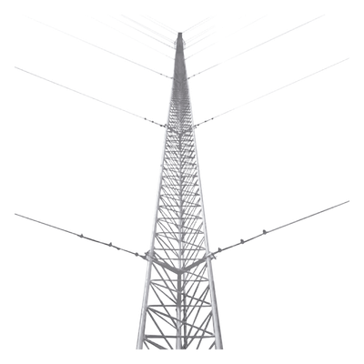 Kit de Torre Arriostrada de Techo de 21 m con Tramo STZ30 Galvanizado Electrolítico (No incluye retenida).