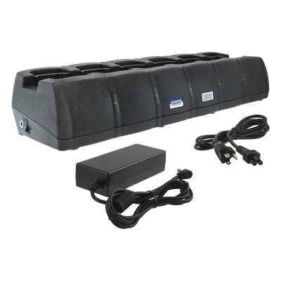 Multicargador de 6 cavidades para radios Icom IC-F3003, IC-4003 para baterías Ni-Mh  BP264 o genéricas.