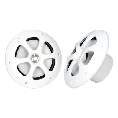 Par de altavoces fabricado en grado marinos en color blanco de 6.5"  de 100 W de entrada máxima