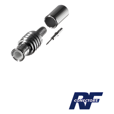 Conector MCX Macho de Anillo Plegable para RG-316/U, Grupo B1, Níquel/ Oro/ Teflón. 
