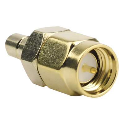 Adaptador Coaxial en Línea, de Conector SMA Macho a SMB Hembra, Oro/ Oro/ Teflón.