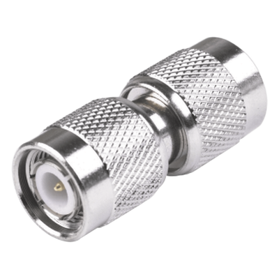 Adaptador Barril, de Conector TNC Macho a TNC Macho, Níquel/ Oro/ Teflón.