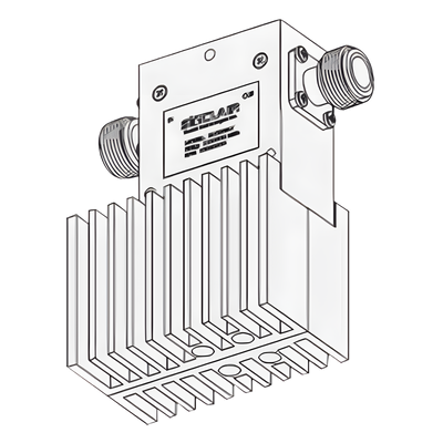 Aislador de Etapa Sencilla, 380-415 MHz, Banda Ancha de 35 MHz, Carga de 60 Watt, 125 Watt, N Hembras.