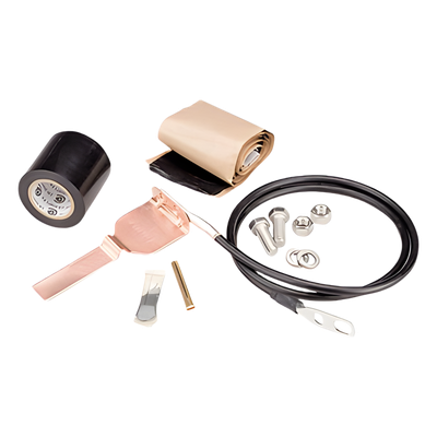 Kit de aterrizaje Estándar para cable coaxial de 1/4", 3/8", CNT-400, 9913. Longitud del conductor 60".