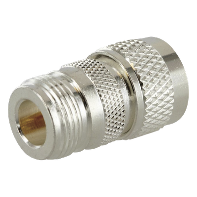 Adaptador en Línea de Conector N Hembra a UHF Macho (PL-259), Plata/ Oro/ Teflón.
