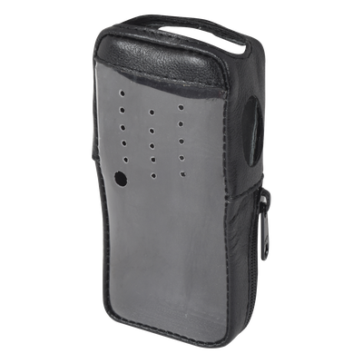 Funda de Piel Reforzada, Versión 2 de Fácil Acceso y Cubierta Frontal de Plástico Transparente para los Radios TK-2000KV2, TK-3000KV2