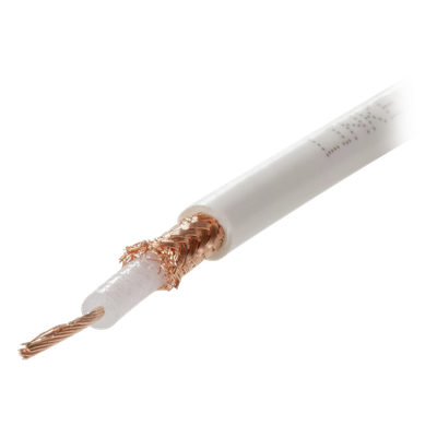 Carrete de 100 Metros (328.08 Pies) de Cable Tipo RG58AU, con Forro Blanco