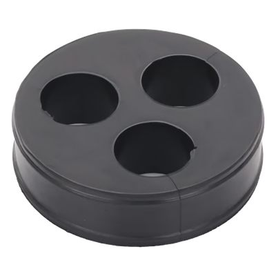 Inserto de Caucho de 4" Con Tres Orificios para Cable de 7/8 in