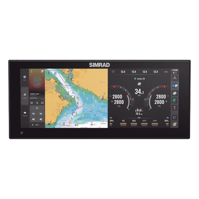 Pantalla Ultrawide NSX ULTRAWIDE de 12 pulgadas / Pantalla SolarMAX™ IPS HD / Integración con Mercury® y CZone® / Sonar Active Imaging™ / Compatibilidad con C-MAP® X-Gen Charts / NMEA 2000® / Ethernet y USB