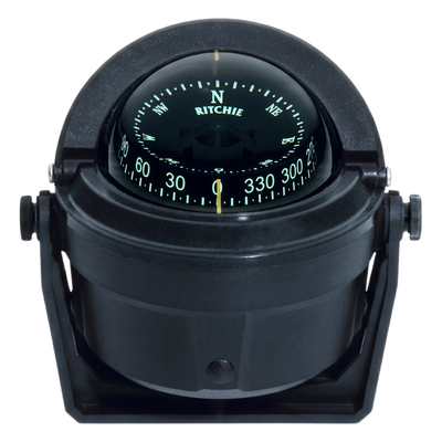 Brújula de Navegación Marítima Ritchie Voyager B-81R / Montaje en Bracket / CombiDial 3" (76 mm) / Iluminación NiteVu Verde / DirectiveForce Magnets / Escudo Solar Móvil / 100% Reparable