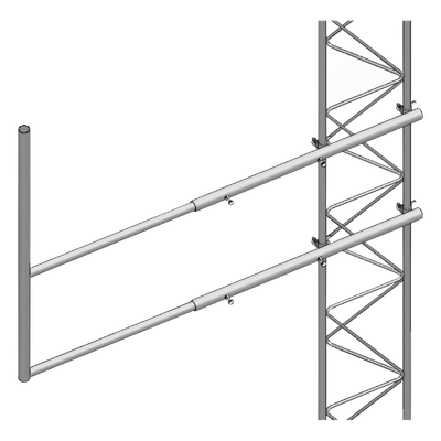 Brazo tipo "F" para tramos STZ-35G, galvanizado por inmersión en caliente.