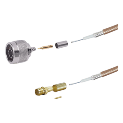 Jumper de 100 cm (39.37 pulgadas) Tipo RG-142/U con Conectores N Macho y SMA Hembra Inverso (Hasta 8 GHz).