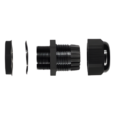 Conector Glandula Negro PG-9.9 mm para Exteriores.