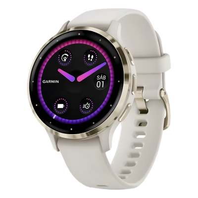 Smartwatch Garmin Venu 3S / Pantalla AMOLED 1.2″ (390 x 390) / Batería Hasta 10 Días / GPS + GLONASS + Galileo / Monitor de Frecuencia Cardíaca / Resistencia al Agua 5 ATM / Garmin Pay / Almacenamiento de Música / Compati
