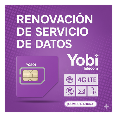 Renovación de plan anual de servicio de 10GB para SIM Yobi