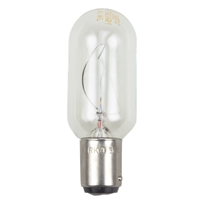 Bombilla transparente de 120 Vca / 30 W de doble contacto 