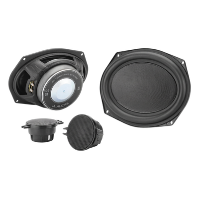 Sistema de Audio Componente 2 Vías / Instalación Directa (Custom-Fit) / Filtros Crossover Integrados High-Pass y Low-Pass / Diseño de Marcos y Placas Adaptadoras Exclusivos / Compatible RAM-Toyota-Chevrolet-GMC