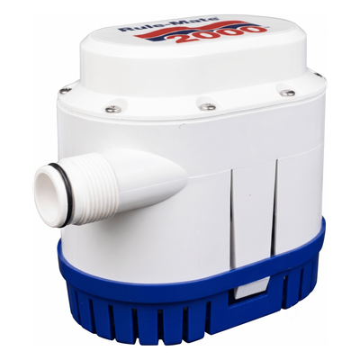 Bomba de Achique Rule-Mate / 7,570 l/h (2000 GPH) / Sensor Electrónico Integrado / Conexión 1" NPT / Auto Encendido/Apagado / Programación Inteligente / Protección de Batería