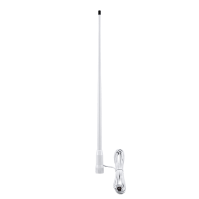 Antena Marina VHF / Fibra de Vidrio / 3.5 dBi / 50 W / Cable RG58 4.5 m (14.8 ft) / PL-259 / Bajo Perfil