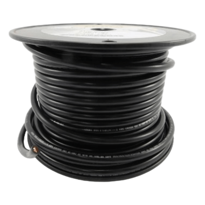 Cable Primario Marino Color Negro Calibre 8 AWG / 100 Pies Rollo / PVC Retardante de Llama / Cobre Estañado Clase K / 600V 105°C / Cumple UL 1015-1028-1230-1231