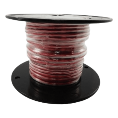 Cable Marino Primario Color Rojo Calibre 10 AWG / 100 Pies / PVC Retardante de Llama Rojo / Cobre Estañado Clase K / 600V / 105°C Seco 75°C Húmedo / Cumple UL 1015 UL 1028 UL 1230 UL 1231