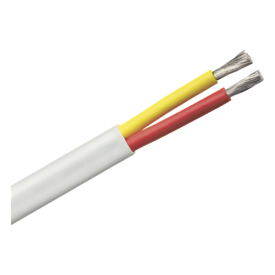 Rollo de cable plano grado marino calibre 8, de 2 conductores (rojo y amarillo) de 500 pies (152.4 m).