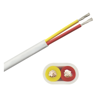 Rollo de cable plano grado marino calibre 14, de 2 conductores (rojo y amarillo) de 500 pies (152.4 m). de 2 conductores (rojo y amarillo)