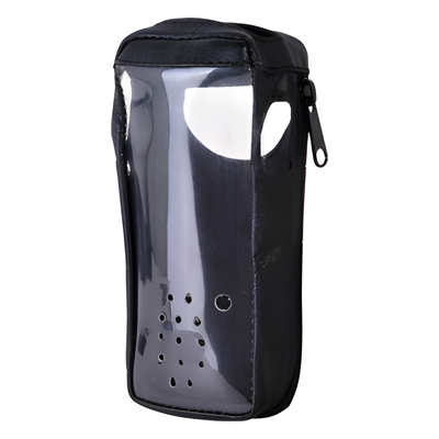 Funda Reforzada en Piel para Cinto, con Cierre y Amplio Visor Frontal Transparente para Aéreos IC-A24 e IC-A6.