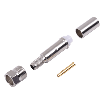 Conector FME Hembra de Anillo Plegable para Cable RG-58/U, Níquel/ Oro/ Teflón.