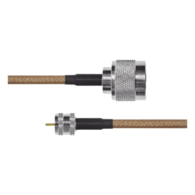 Jumper de Cable Coaxial RG-142/U de 180 cm y Conectores N Macho a Mini-UHF Macho.