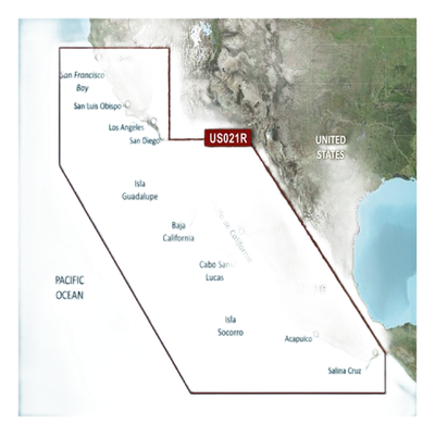 Mapa VUS021R US, Mendocino, Salina Cruz y costas mexicanas.