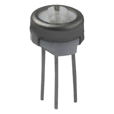 Potenciómetro Cermet Trimer de 200k Ohm, 1 Vuelta, 0.250" Diam., 0.5 Watt, Terminales para PCB.