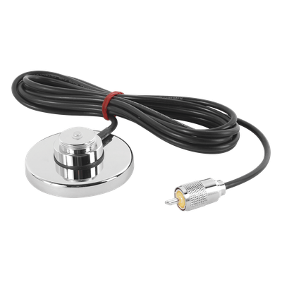 Montaje Magnético para Antenas de 3/4"(NMO), 3.5 m de Cable RG58U y Conector UHF (PL259) Macho.