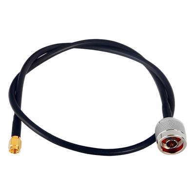 Jumper de 60 cm con Cable RG-58U-SYS, Conectores N Macho a SMA Macho Inverso.