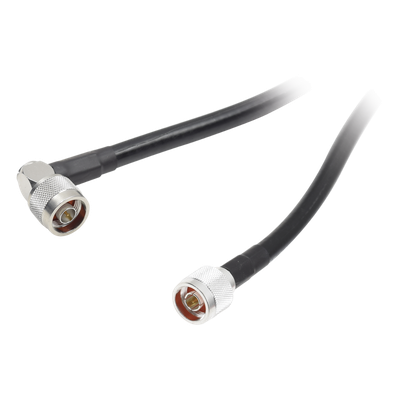 Jumper con Cable LMR400 con Conectores N Macho / N Macho Angulo Recto, de 1.2 metros.