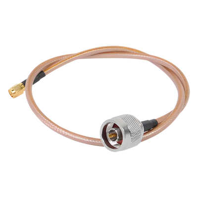 Cable de 60 cm tipo RG-142/U con conectores N Macho y SMA Macho Inverso (Hasta 8 GHz).