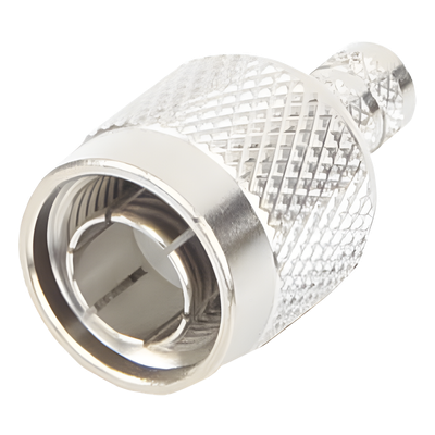 Conector TNC Macho de Anillo Plegable para Cable RG-59/U, Grupo D, Níquel/ Gold/ Delrin.â€‹